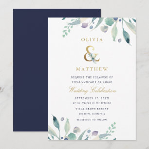 Luxe Floral Wedding Einladung
