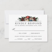 Luxe Floral Wedding RSVP mit Entree Choice