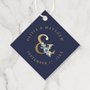 Luxe florale Ampersand Hochzeitsgeschenk Geschenkanhänger