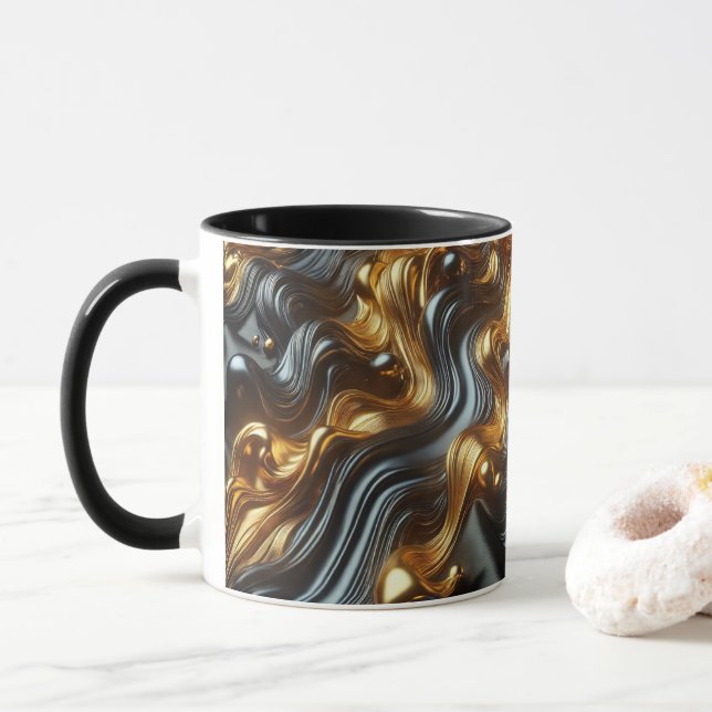 Luxe Flow Satin Black Tasse (Mit Donut)
