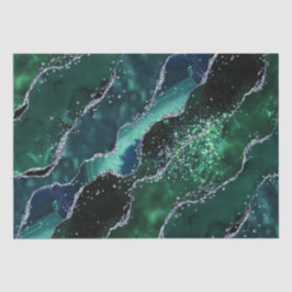 Luxe Gemstone Emerald Glitter Agate Seidenpapier