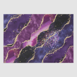 Luxe Gemstone Purple Gold Glitter Agate Seidenpapier