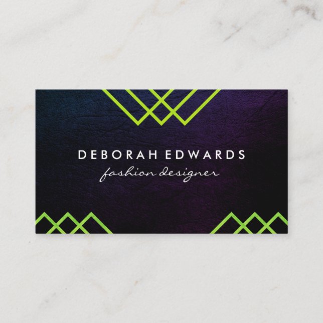 Luxe Geometric Lines Chic Texture Visitenkarte (Vorderseite)