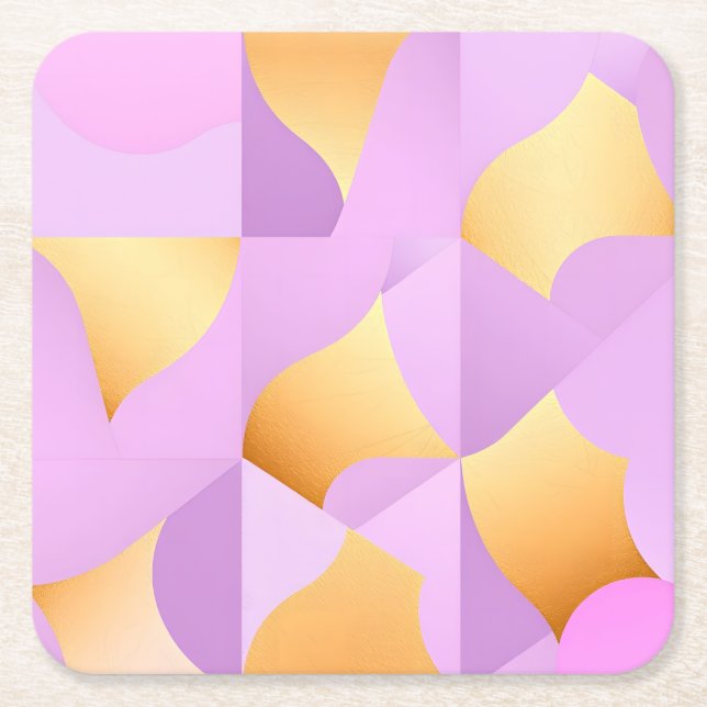 Luxe Geometric Shapes Square Paper Untersetzer (Vorderseite)