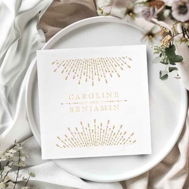 Luxe glam glitter deco vintage wedding (Luxe glam glitter deco vintage wedding foil napkins)