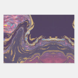 Luxe Glam Iridescent Marble Wirbel Gift Wrap Set Geschenkpapier Set
