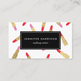 Luxe Glam Lipstick Muster Makeup Artist Visitenkarte