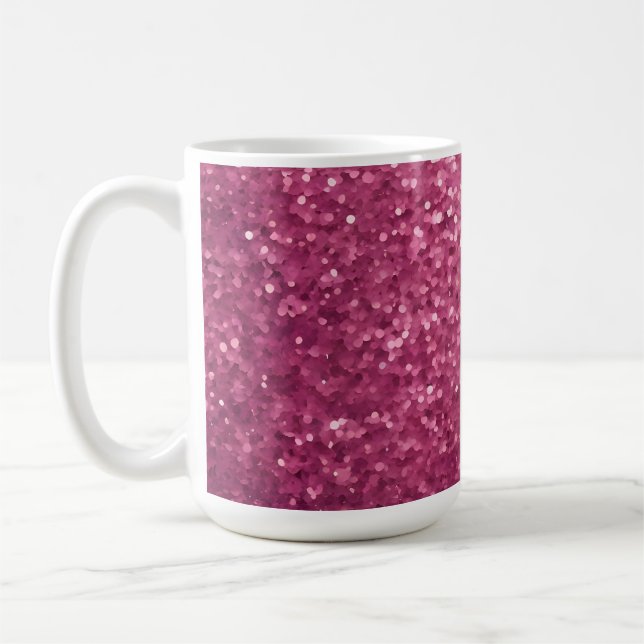 Luxe Glam Pink Glitzer Kaffeetasse (Links)