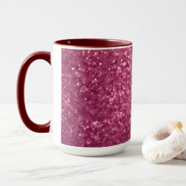 Luxe Glam Pink Glitzer Maroon Combo Tasse