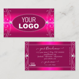Luxe Glam Pink Verziert Sparkling Diamonds mit Log Visitenkarte