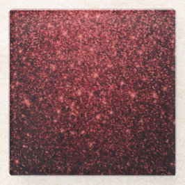 Luxe Glam Red Glitzer Untersetzer
