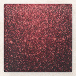 Luxe Glam Red Glitzer Untersetzer