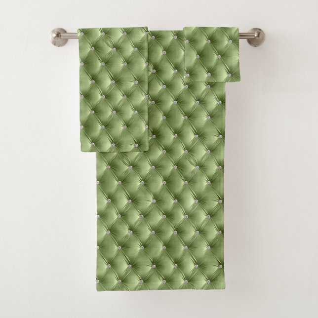 Luxe Glam Sage Green Faux Velvet (En situation)