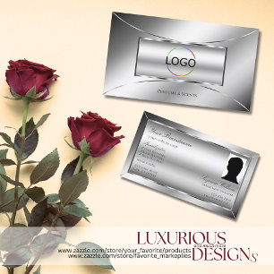 Luxe Glam Silver Glamour Dekoration mit Logos und  Visitenkarte