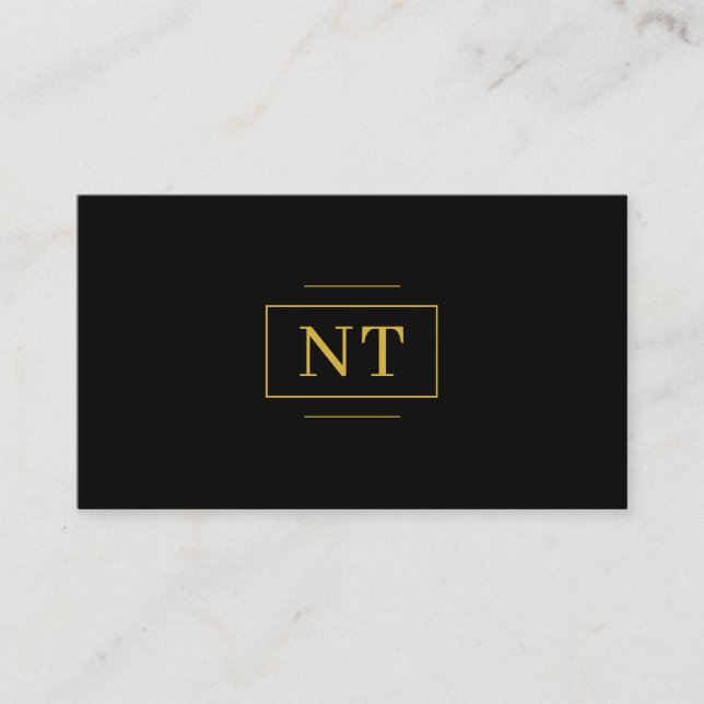Luxe Gold 2 Erstmaliges Monogramm Minimalistisch S Visitenkarte (Vorderseite)