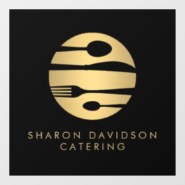 Luxe Gold Catering Logo Restaurant, Food Black Fensteraufkleber