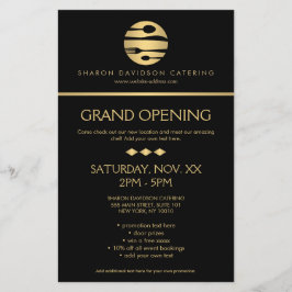 Luxe Gold Catering Logo Restaurant, Koch Black Flyer