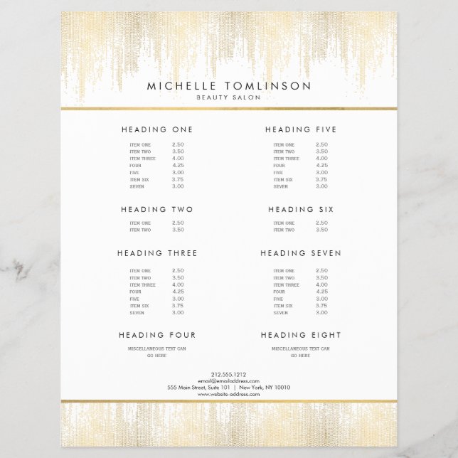 Luxe Gold Confetti Rain Muster Flyer (Vorne)
