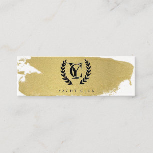 Luxe Gold Foil Texture Brush Stroke Logo Mini Visitenkarte