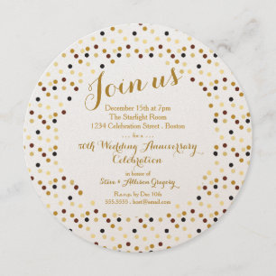 Luxe Gold Glam 50th Anniversary Party Einladung