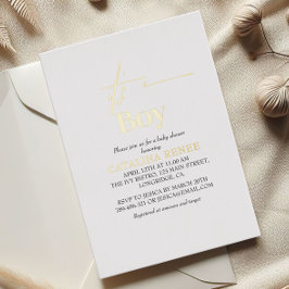 Luxe Gold ist eine Baby-Dusche Folieneinladung