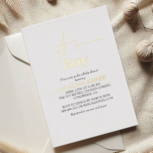 Luxe Gold ist eine Baby-Dusche Folieneinladung