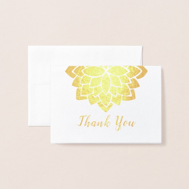 Luxe Gold Lotus Design Mandala Folienkarte (Vorderseite mit Umschlag)