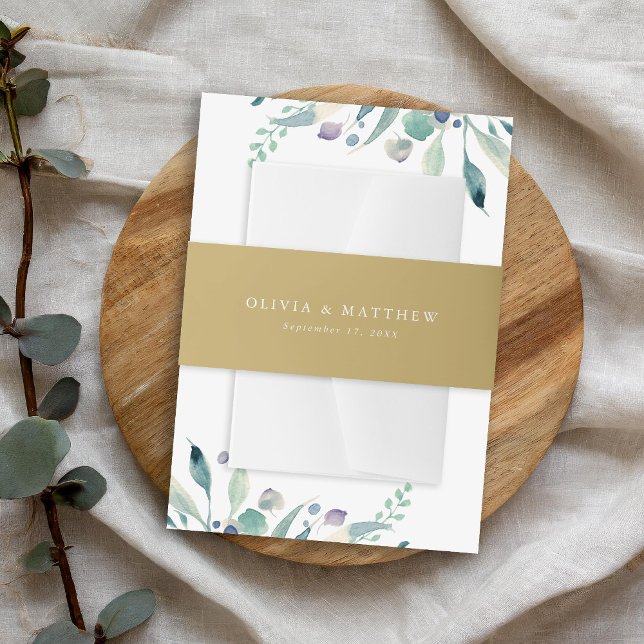 Luxe Gold Minimalistisch Wedding Monogram Einladungsbanderole (Von Creator hochgeladen)