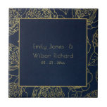 LUXE GOLD NAVY ELEGANT ROSE FLORAL SAVE THE DATE FLIESE<br><div class="desc">Wenn Sie weitere Anpassungen oder andere passende Artikel benötigen,  kontaktieren Sie mich bitte unter info@yellowfebstudio.com</div>