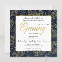 LUXE GOLD NAVY ROSE FLORAL GRAND ÖFFNUNGSZEREMONIE