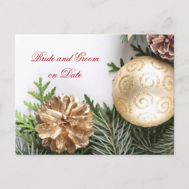 Luxe Gold Noël hiver Enregistrer la carte de date (Devant)
