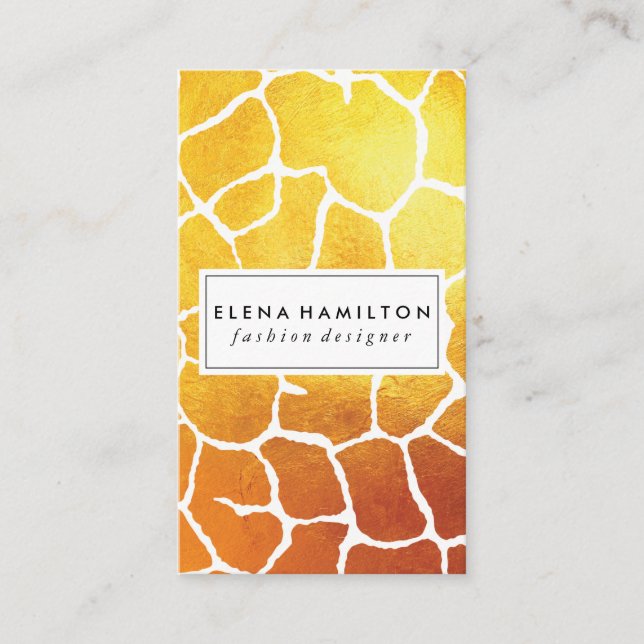 Luxe Gold Pattern Visitenkarte (Vorderseite)