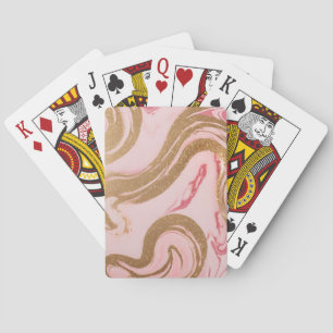 Luxe Gold Pink AI Art Spielkarten
