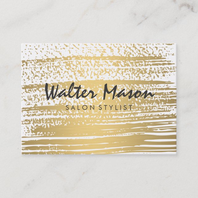 Luxe Gold Pinsel Moderner Text Visitenkarte (Vorderseite)