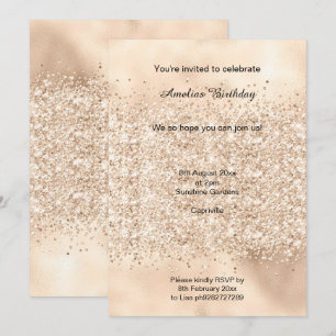 LUXE GOLD SPARKLE PARTY INVITATION MÉTALLIQUE