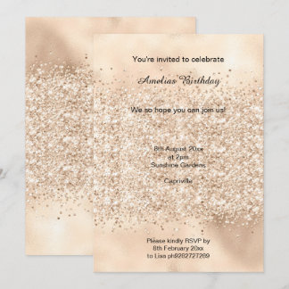 LUXE GOLD SPARKLE PARTY METALLIC EINLADUNG