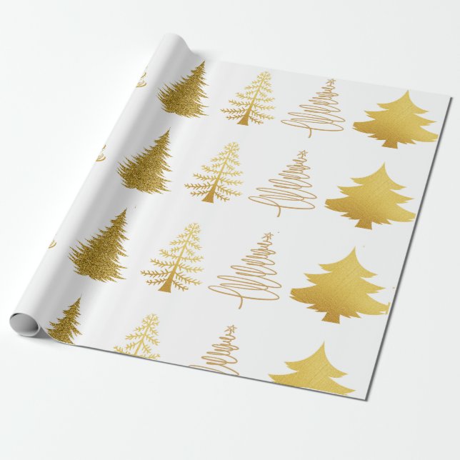 Luxe Gold Tree Geschenkpapier (Ungerollt)