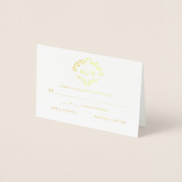 Luxe Gold Wedding Monogram Wappen Selektion Folienkarte