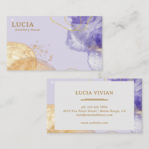 Luxe Golden Purple Universe Carte de visite
