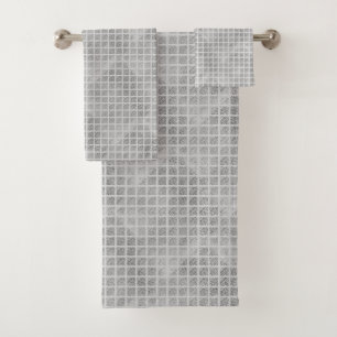 LUXE GRID GRAY MOTIF HAMPTON TOWEL SET