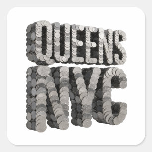 Luxe Gris QUEENS NYC Autocollant d'Art