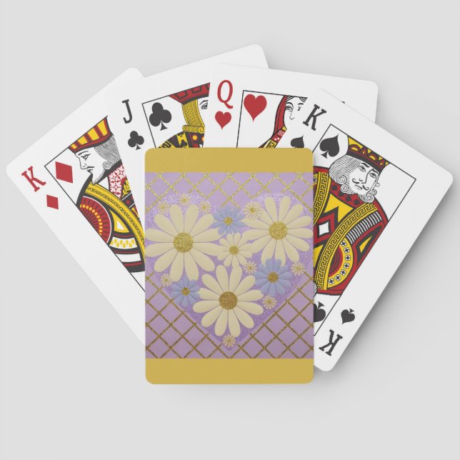 Luxe Groovy Daisies Herz-Card-Deck Spielkarten (Rückseite)