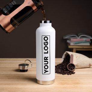 Luxe großes Logo Weiß Trinkflasche