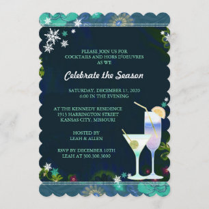 Luxe Holiday Cocktail Party Einladung