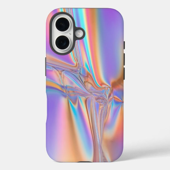 Luxe Holographic Iridescent iPhone 16 Fall Hülle (Rückseite)