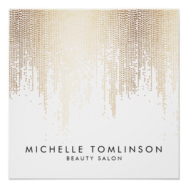 Luxe Imitate Gold Confetti Rain Beauty Salon Poster (Vorderseite)