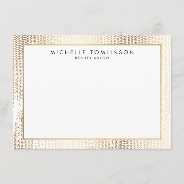Luxe Imitate Gold Confetti Rain Muster flache Note Mitteilungskarte (Vorderseite)