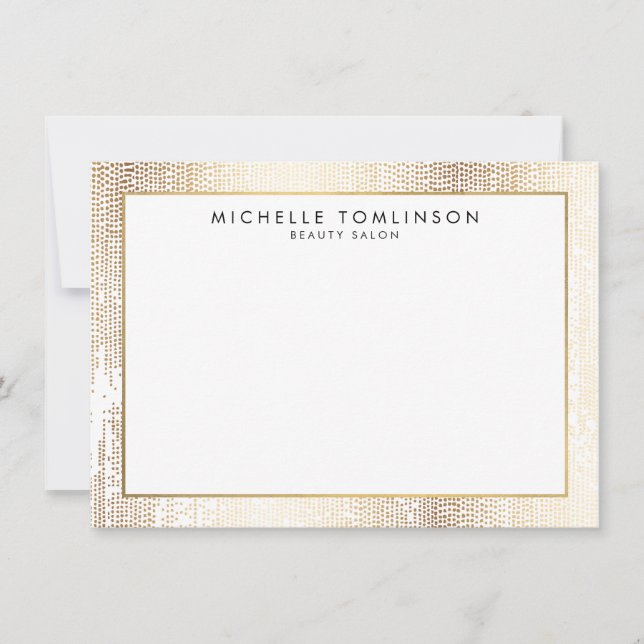 Luxe Imitate Gold Confetti Rain Muster flache Note Mitteilungskarte (Vorderseite)