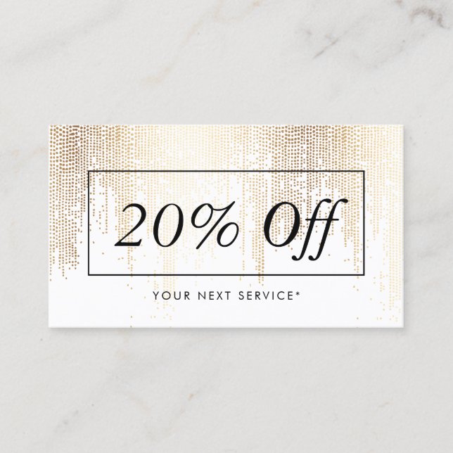 Luxe Imitate Gold Confetti Rain Pattern Discount C Visitenkarte (Vorderseite)