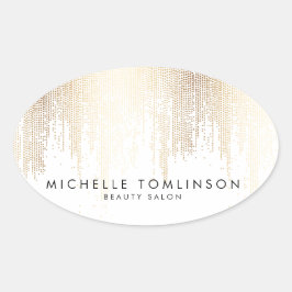 Luxe Imitate Gold Confetti Regenmuster Ovaler Aufkleber